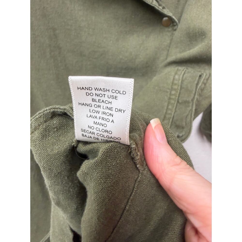 Love Tree Olive Linen Blend Moto Jacket Women's M - Picture 13 of 15